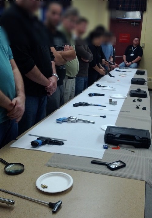 CRFSC with 10 handguns per class. Instead of using the required six handguns for a class of 20, we use 10 guns so students get 40% more gun handling practice.